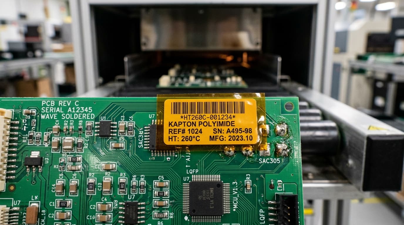 Sample industrial label output printed on compatible media for Brady i5100 / IP Series Precision Industrial Label Printer