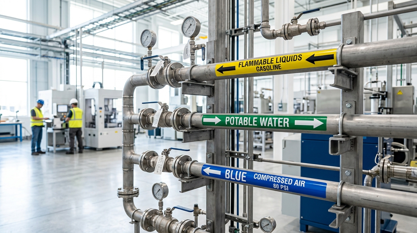 ASME A13.1 Industrial Pipe Marking Standards and Color Codes